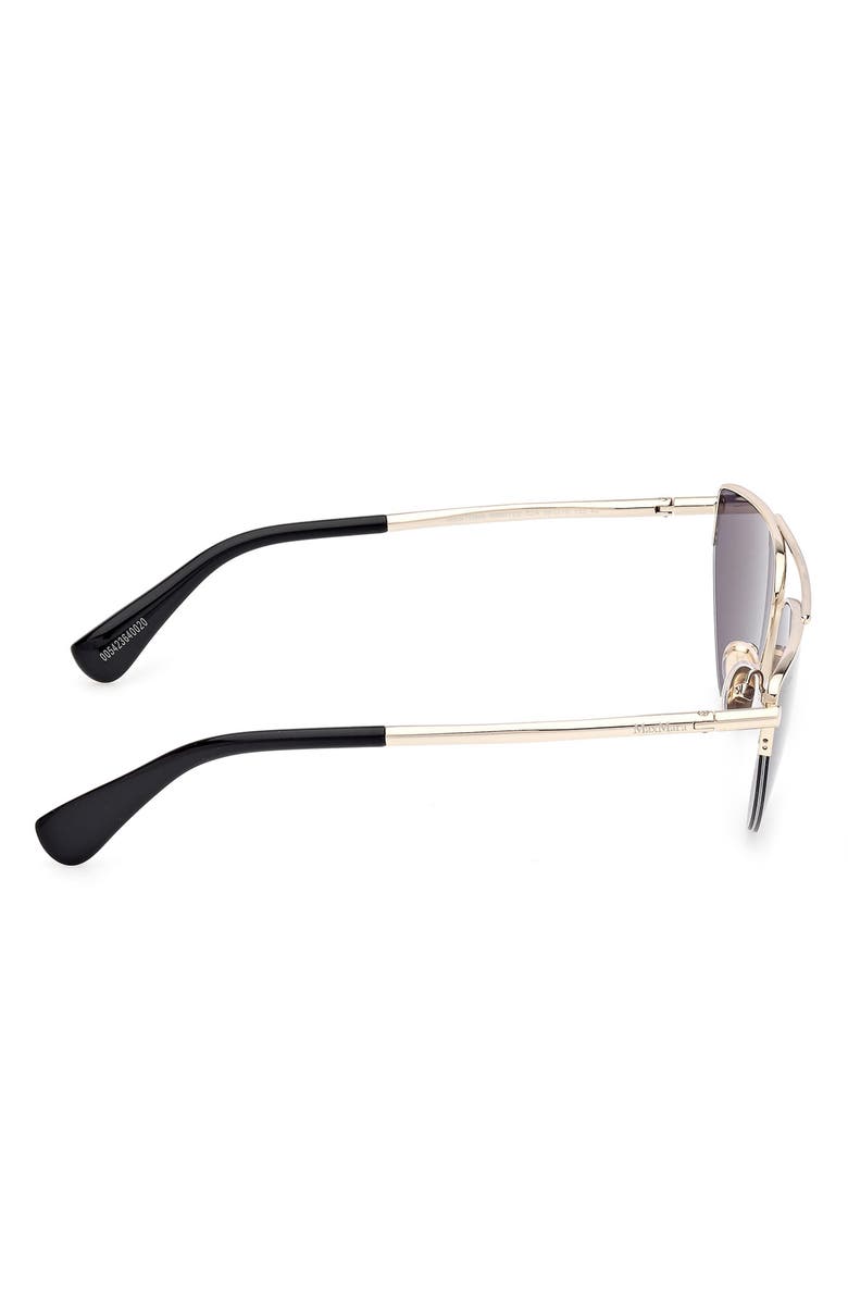 Max Mara 58mm Cat Eye Sunglasses, Alternate, color, Shiny Pale Gold/ Black / Smoke