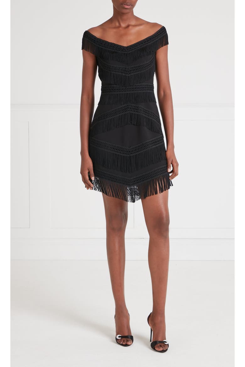 Fringe Dress, Main, color, Black