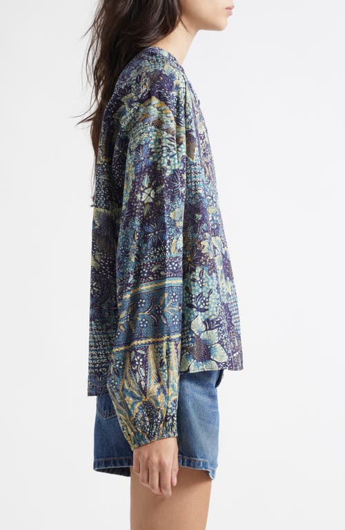 Ulla Johnson Harlowe Floral Long Sleeve Cotton Blend Top In Portofino