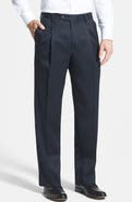 Berle Pleated Classic Fit Wool Gabardine Dress Pants