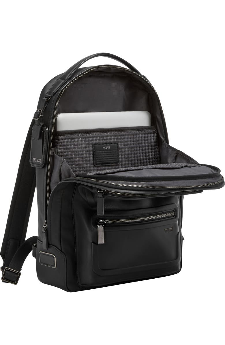 TUMI Bradner Leather Backpack, Alternate, color, Black Bombe