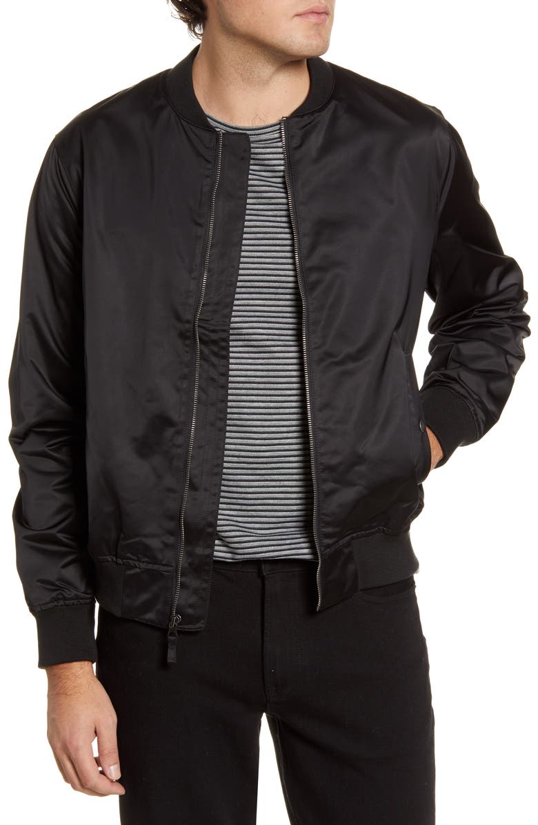 Bonobos Slim Fit Moto Bomber Jacket, Main, color, 