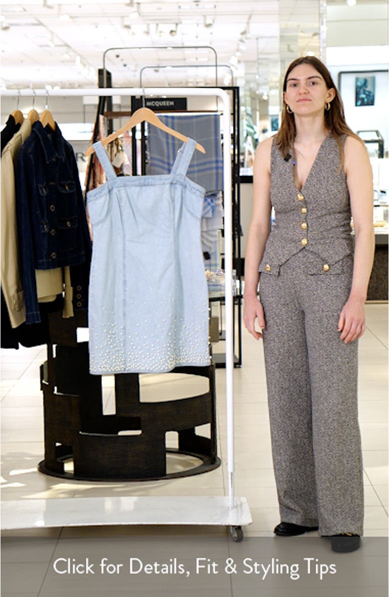Juliann Pearly Bead Sleeveless Denim Minidress, sales video thumbnail