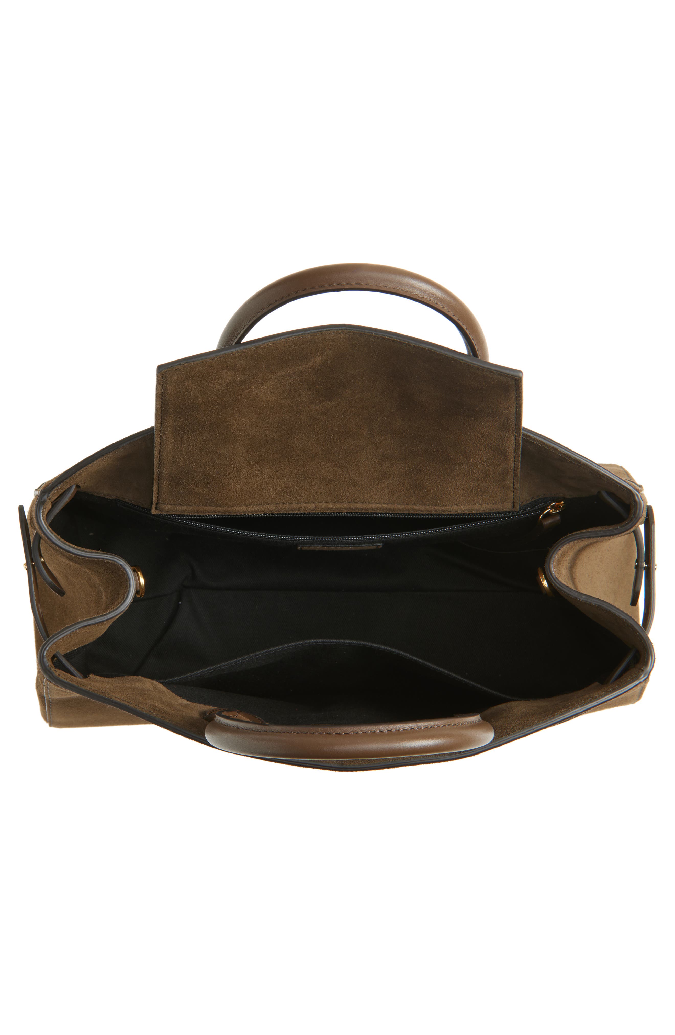 DeMellier The Midi Hudson Suede Top Handle Bag, Alternate, color, Hazel