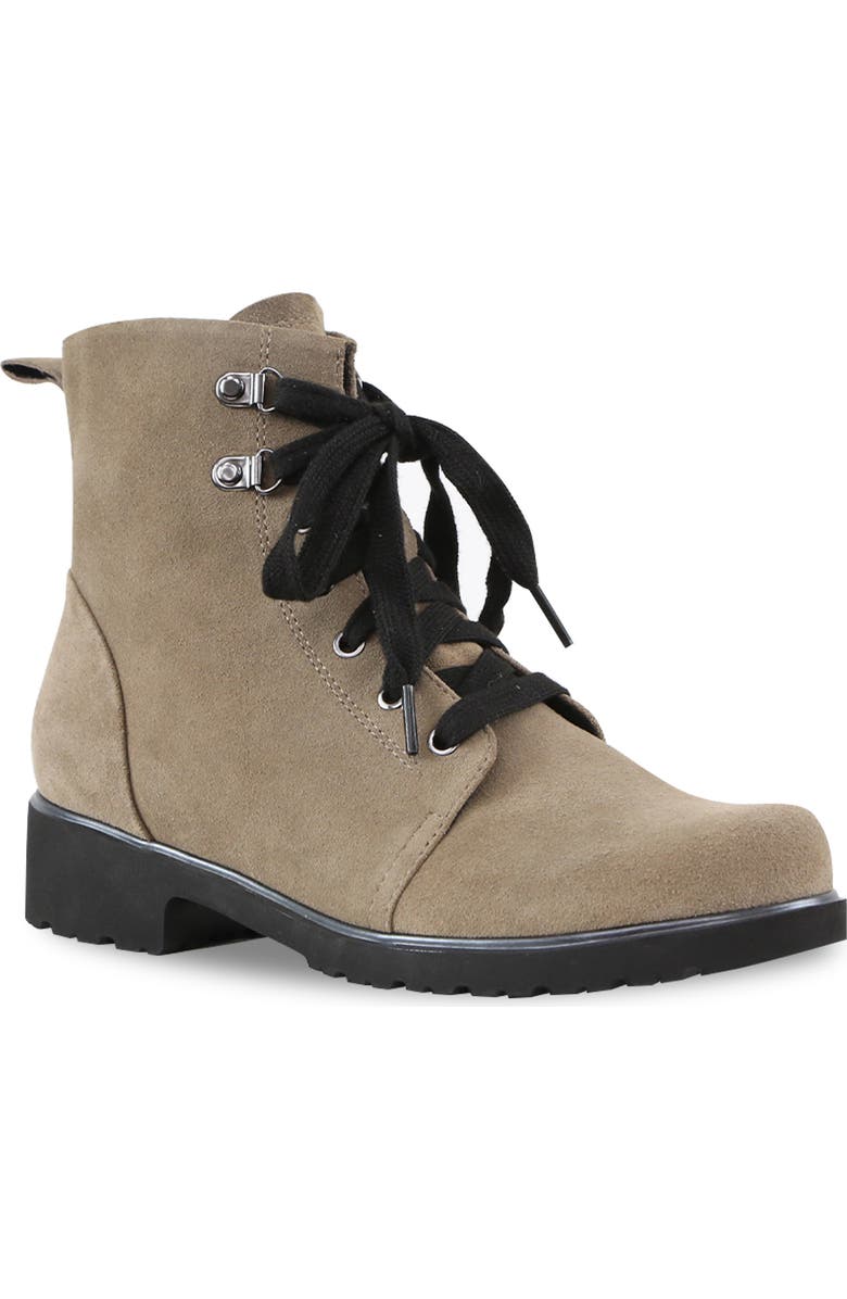 Munro Hartley Combat Boot, Main, color, Almond Suede