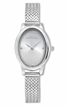 Ettika Oval Face Mesh Strap Watch