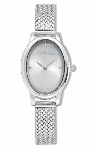 Ettika Oval Face Mesh Strap Watch