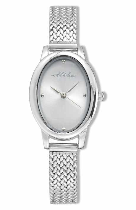 Ettika Oval Face Mesh Strap Watch