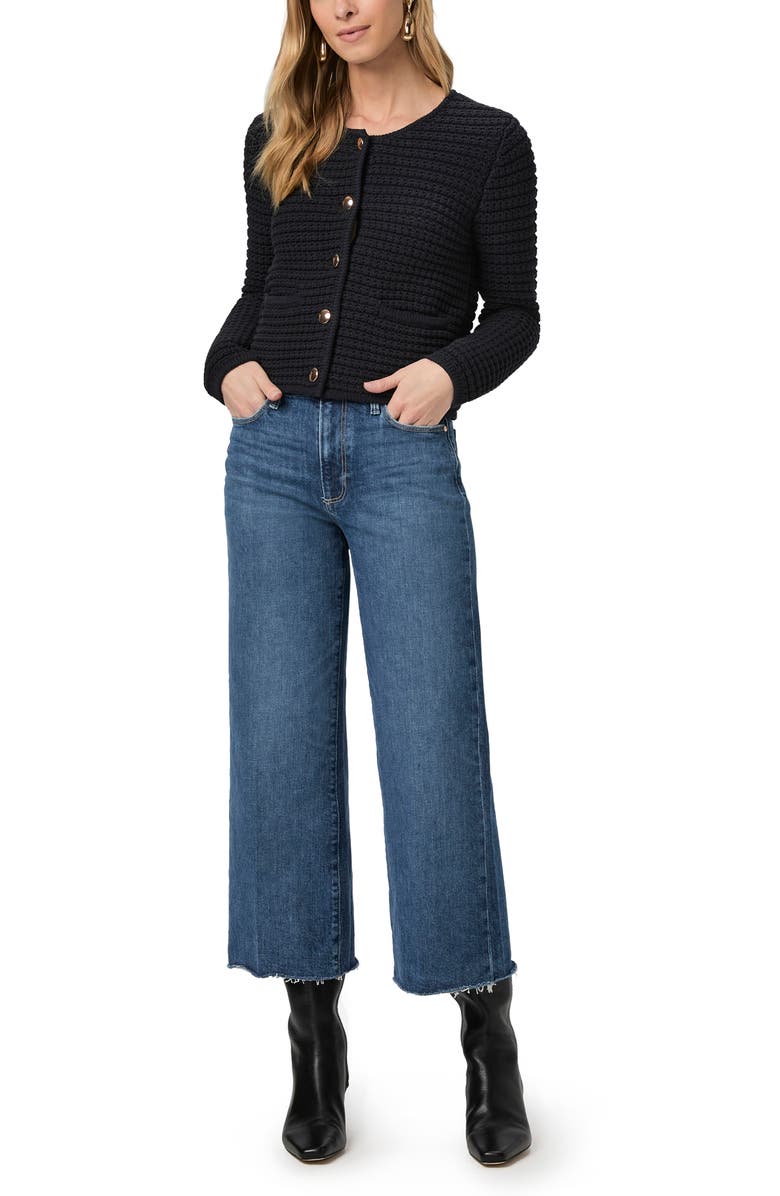 PAIGE Anessa Raw Hem Wide Leg Crop Jeans, Alternate, color,