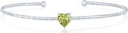 SIMONA Birthstone Cubic Zirconia Heart Open Cuff Bracelet
