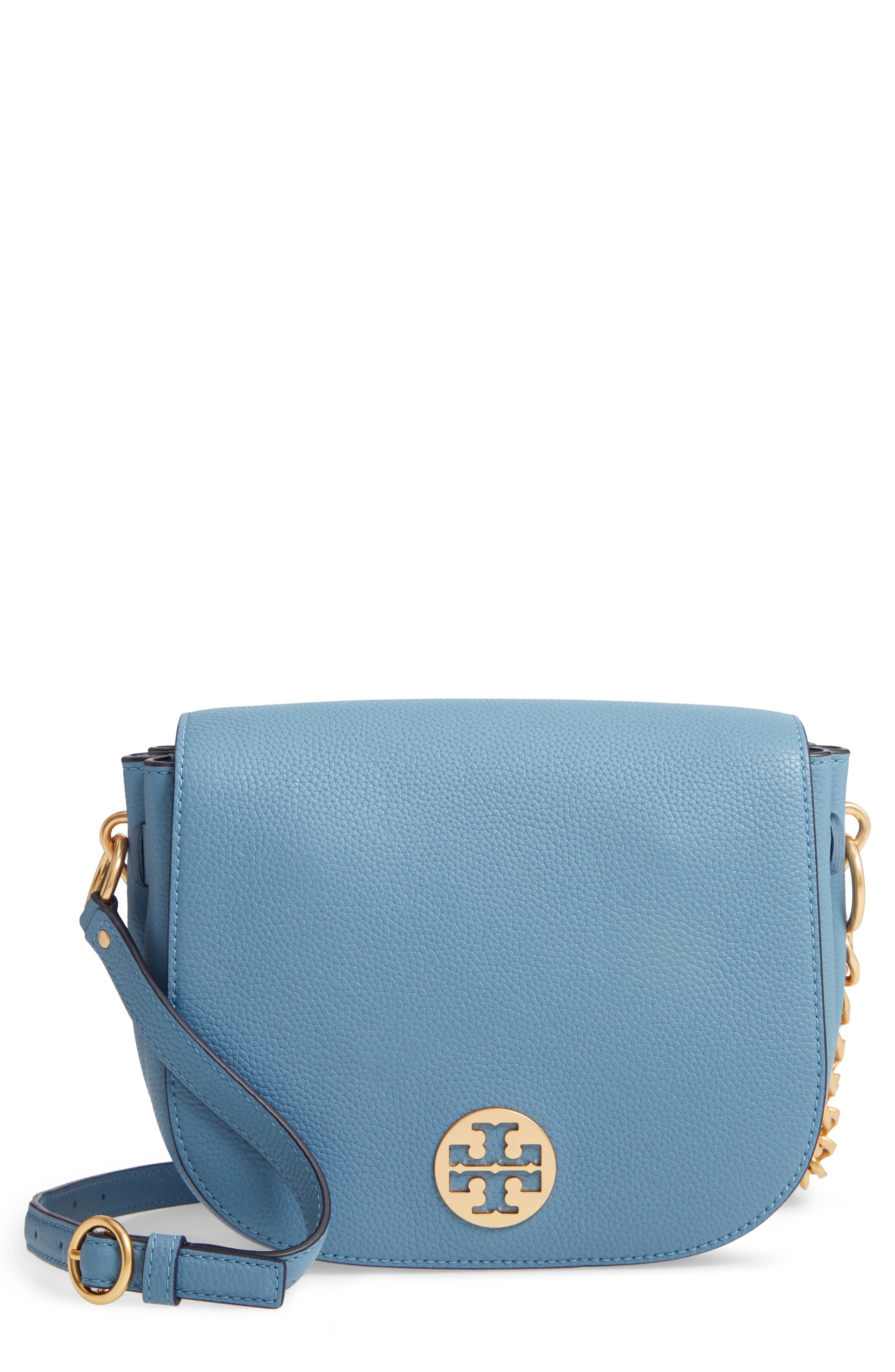 Tory Burch Everly Leather Flap Saddle Bag, Main, color, 