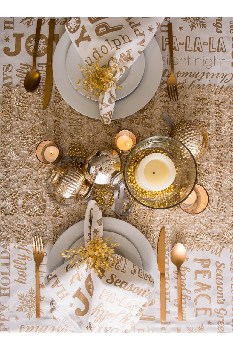 Sequin Mesh Table Runner Roll 16x120", Alternate, color, Gold
