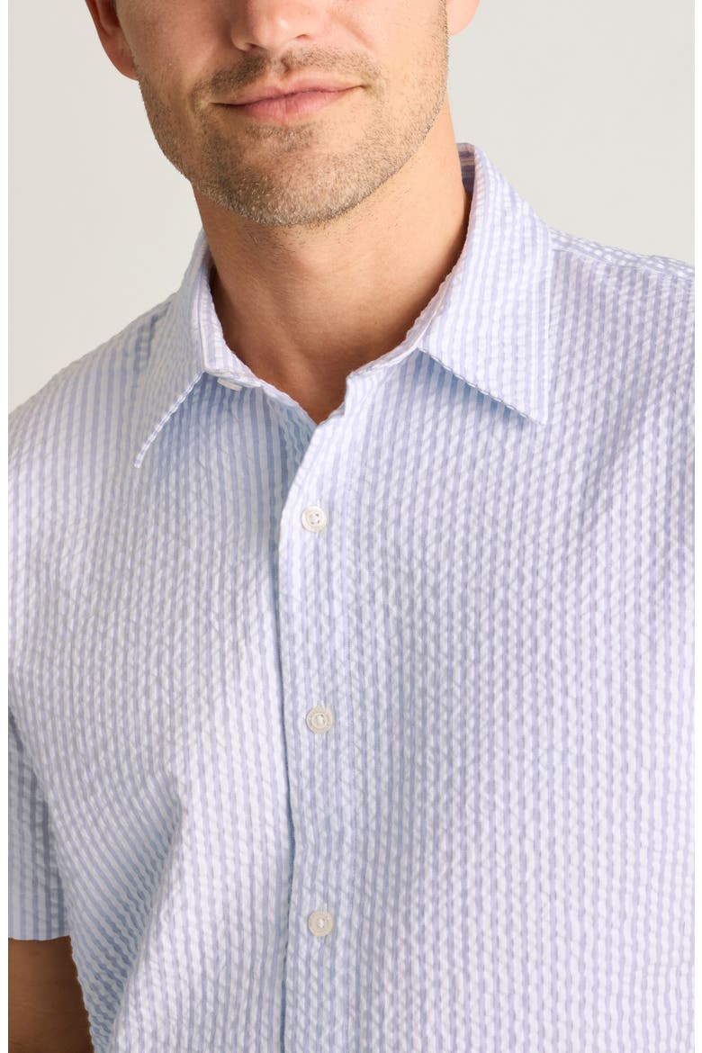 Riviera Slim Fit Short Sleeve Seersucker Button-Up Shirt, Alternate, color, MORGAN SEER SUCKER STRIPE