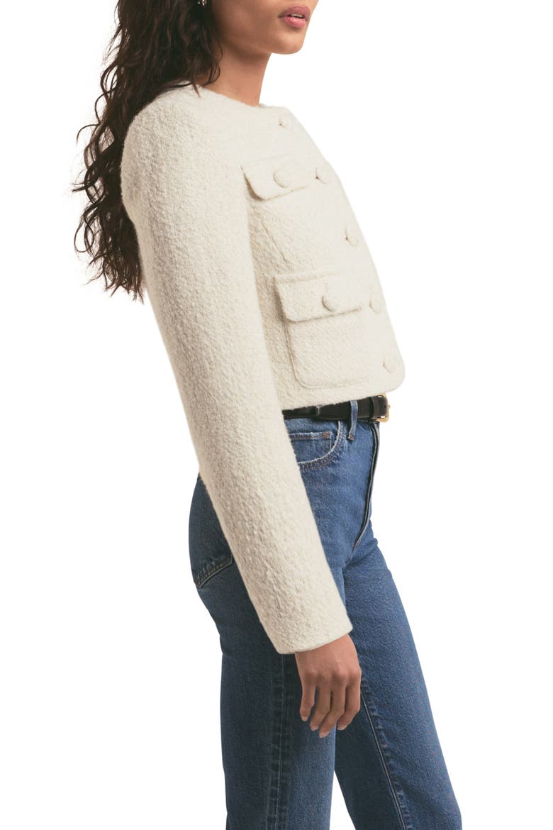 The Emily Bouclé Crop Jacket, Alternate, color, WHITE BOUCLE