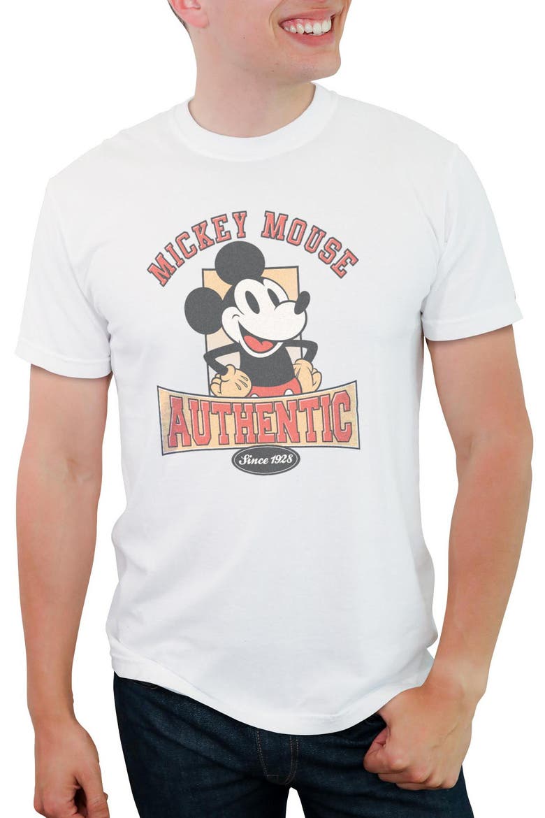 Men's Mickey & Friends Authentic Since 1928  Graphic T-Shirt, Main, color, White