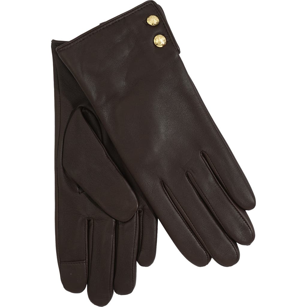 Lauren Ralplh Lauren Leather 2-button Touch Glove In Burgundy