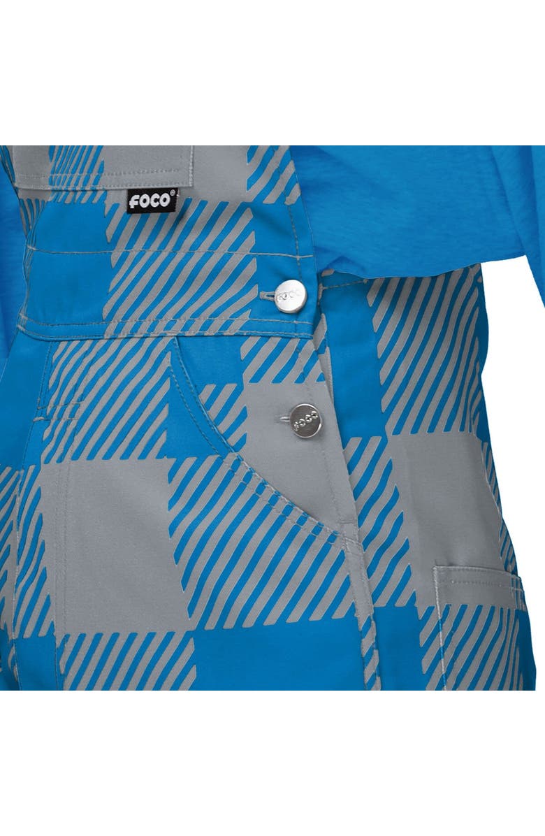 FOCO Women's FOCO Blue Detroit Lions Big Logo Plaid Overalls, Alternate, color, 