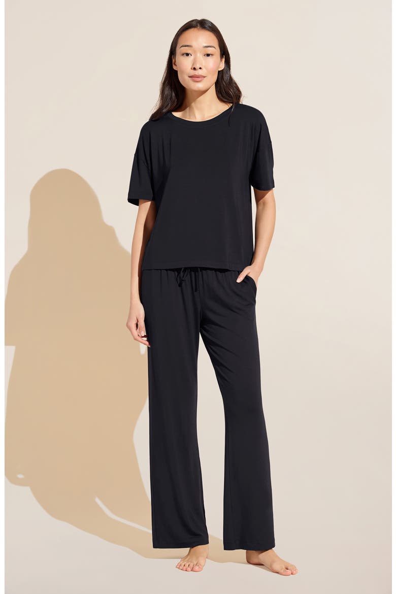 Gisele Stretch Modal Pajama Pants, Alternate, color, BLACK