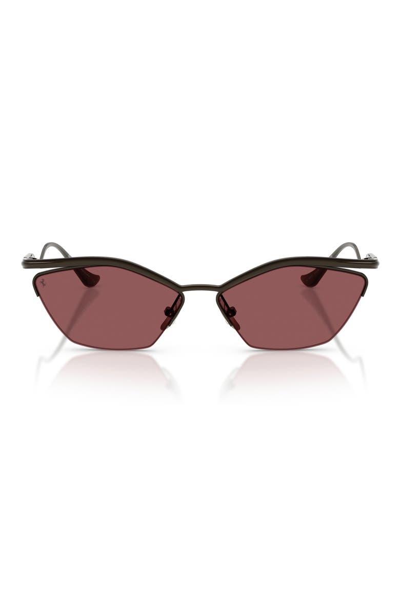 59mm Cat Eye Sunglasses, Main, color, GUNMETAL SHINY / RED