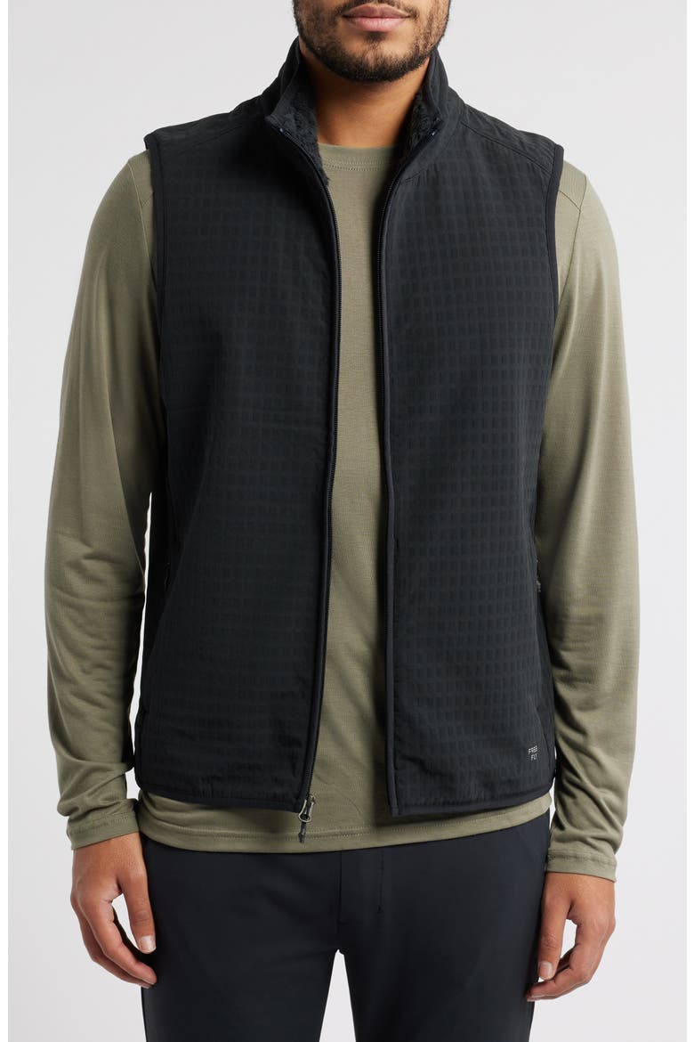Gridback Fleece Lined Vest, Main, color, BLACK