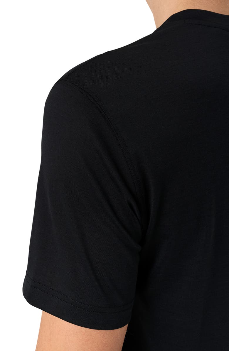 Eton Silk & Cotton T-Shirt, Alternate, color, Black