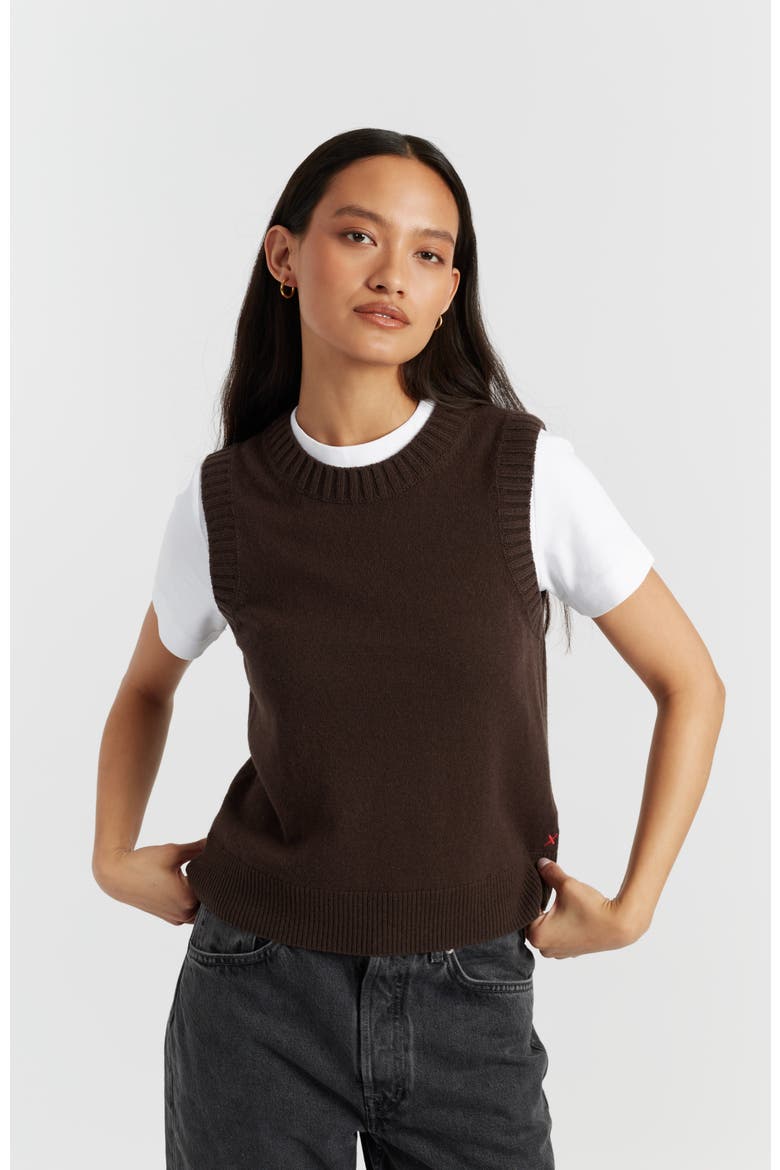 Wool Cashmere Tank, Main, color, Chocolate