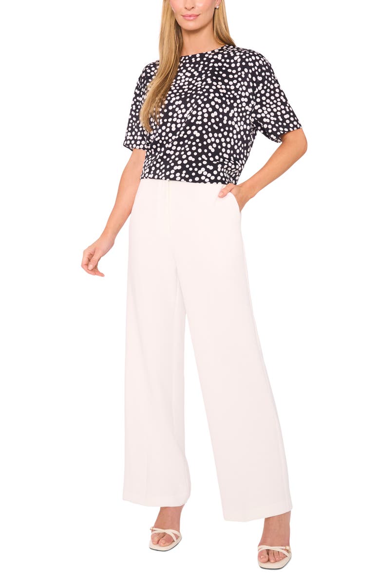 Halogen<sup>®</sup> Polka Dot Crepe Top, Alternate, color, Rich Black