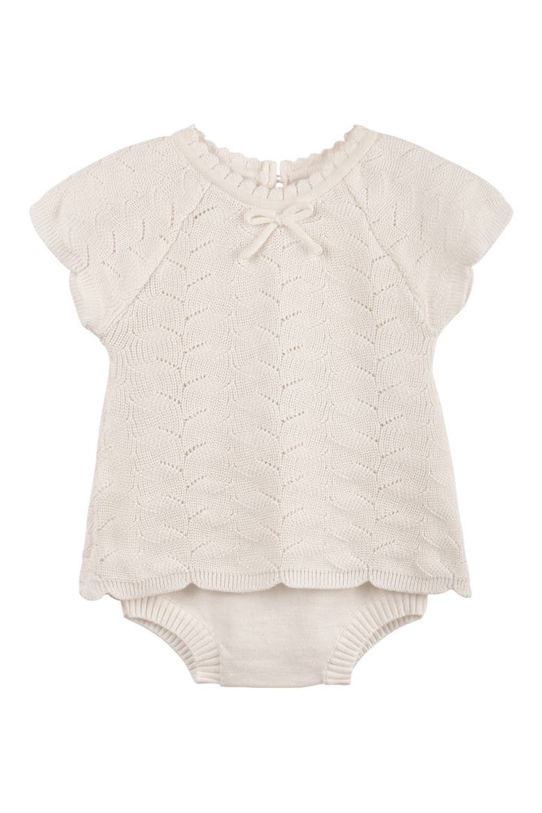 Kids' Lacy Cotton Knit Top & Bloomers Set, Main, color, IVORY