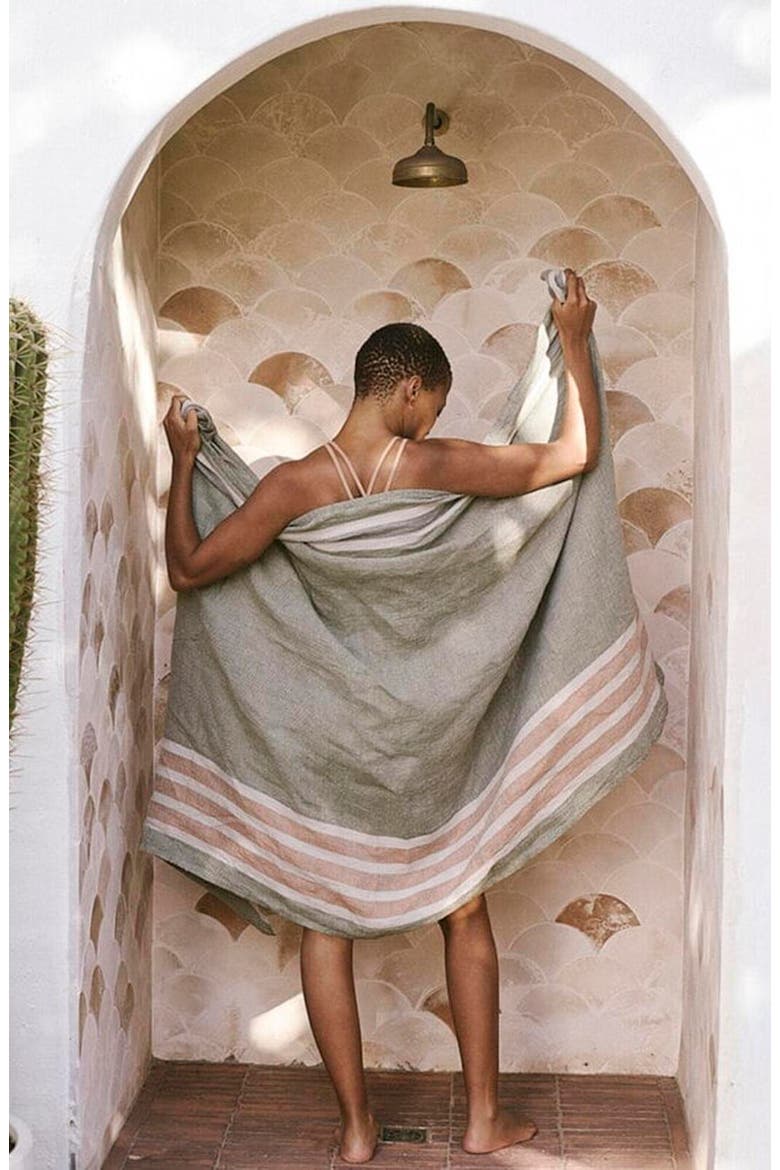 The Flax Towel, Alternate, color, Moss