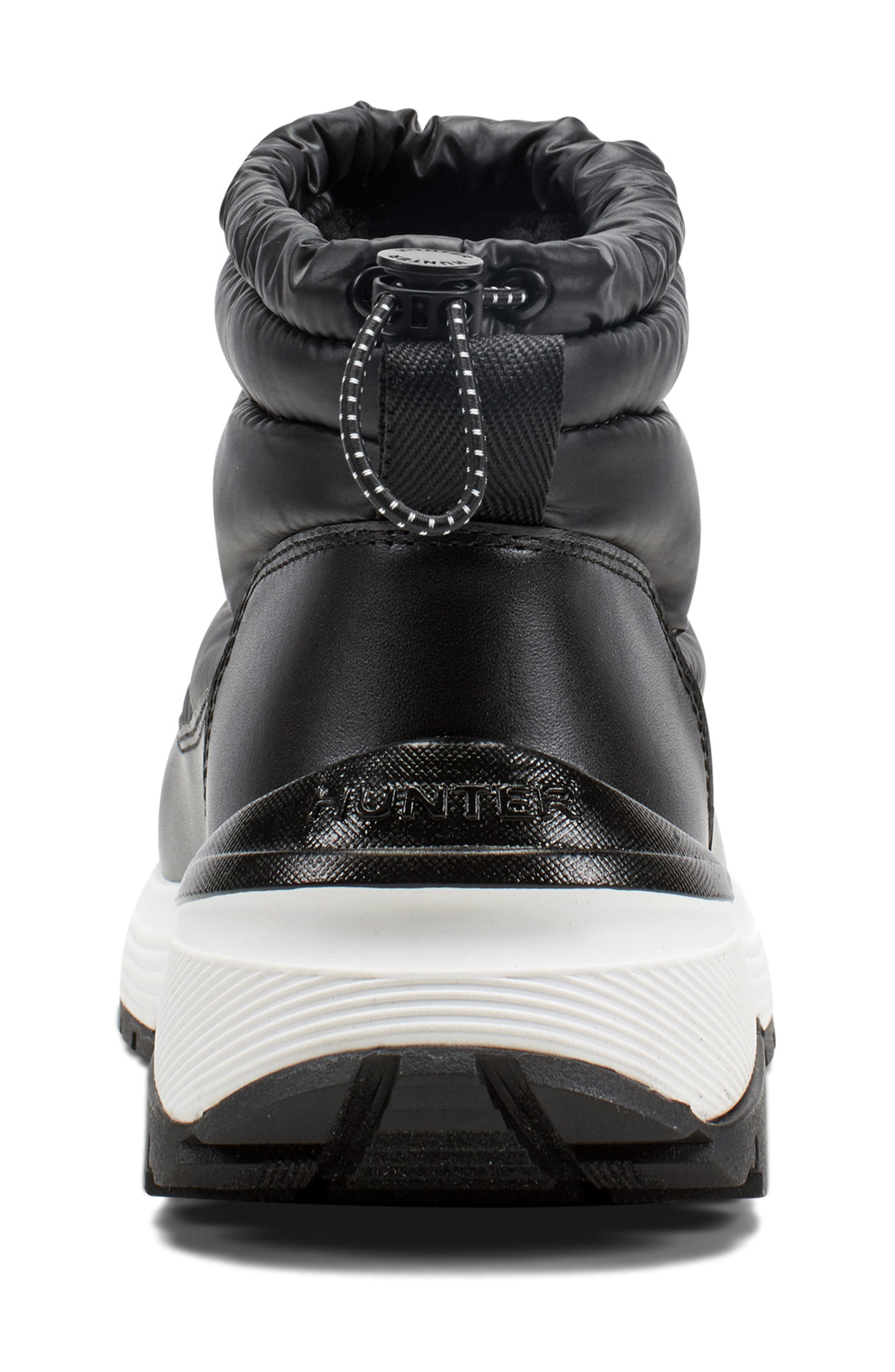 Hunter Annes Waterproof Faux Fur Lined Puffer Boot, Alternate, color, Black