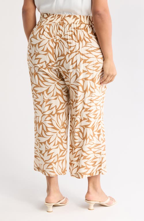 T Tahari Crop Wide Leg Palazzo Pants In Brown