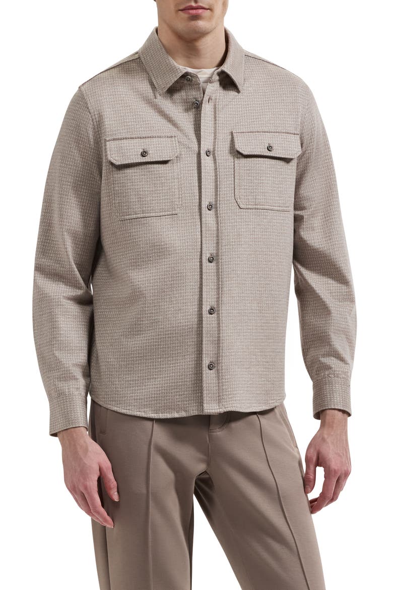 LS BUTTON DOWN KNIT SHIRT, Main, color, WALNUT