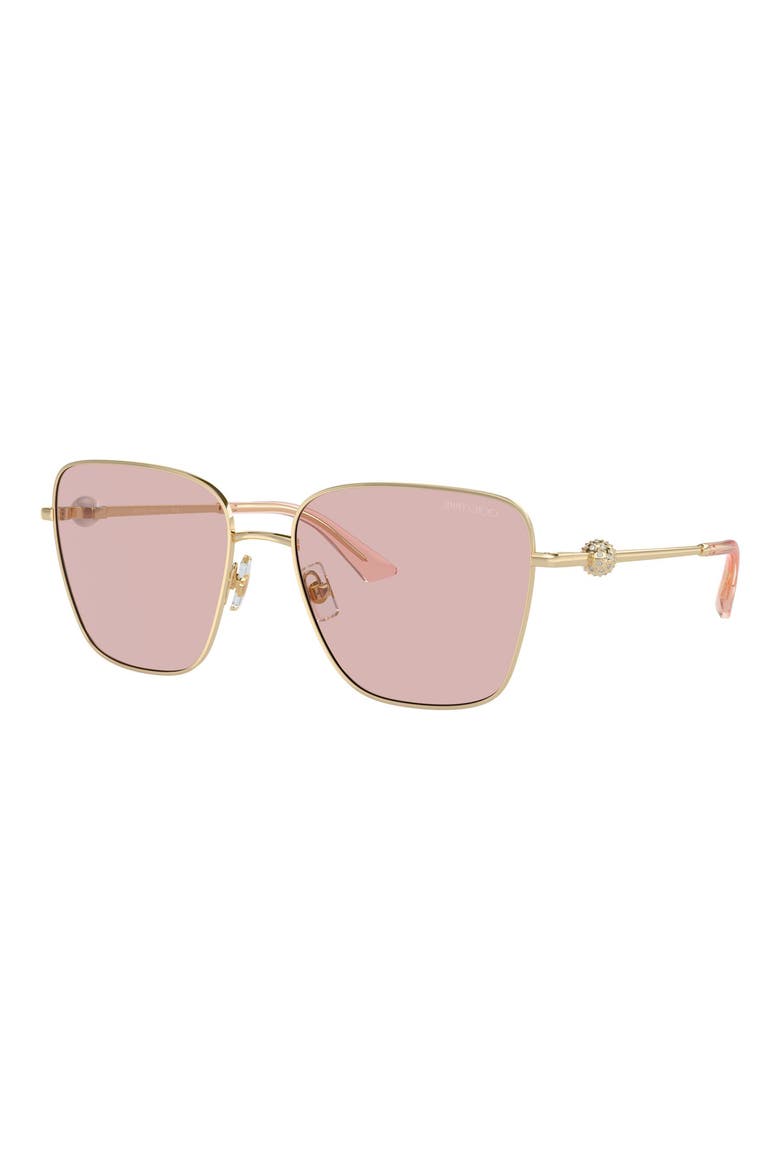56mm Aviator Sunglasses, Alternate, color, PALE GOLD/PINK