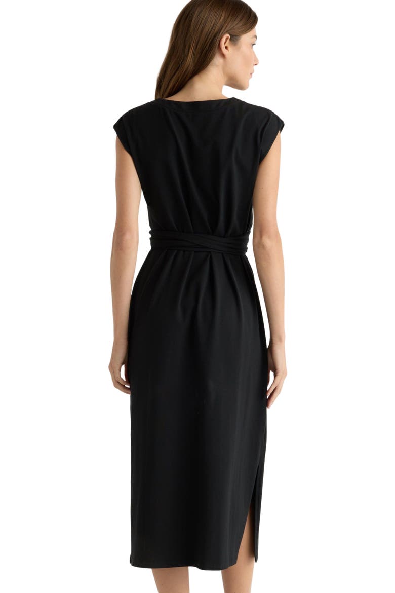 Fei Tie-Front Organic Cotton Dress, Alternate, color, Black