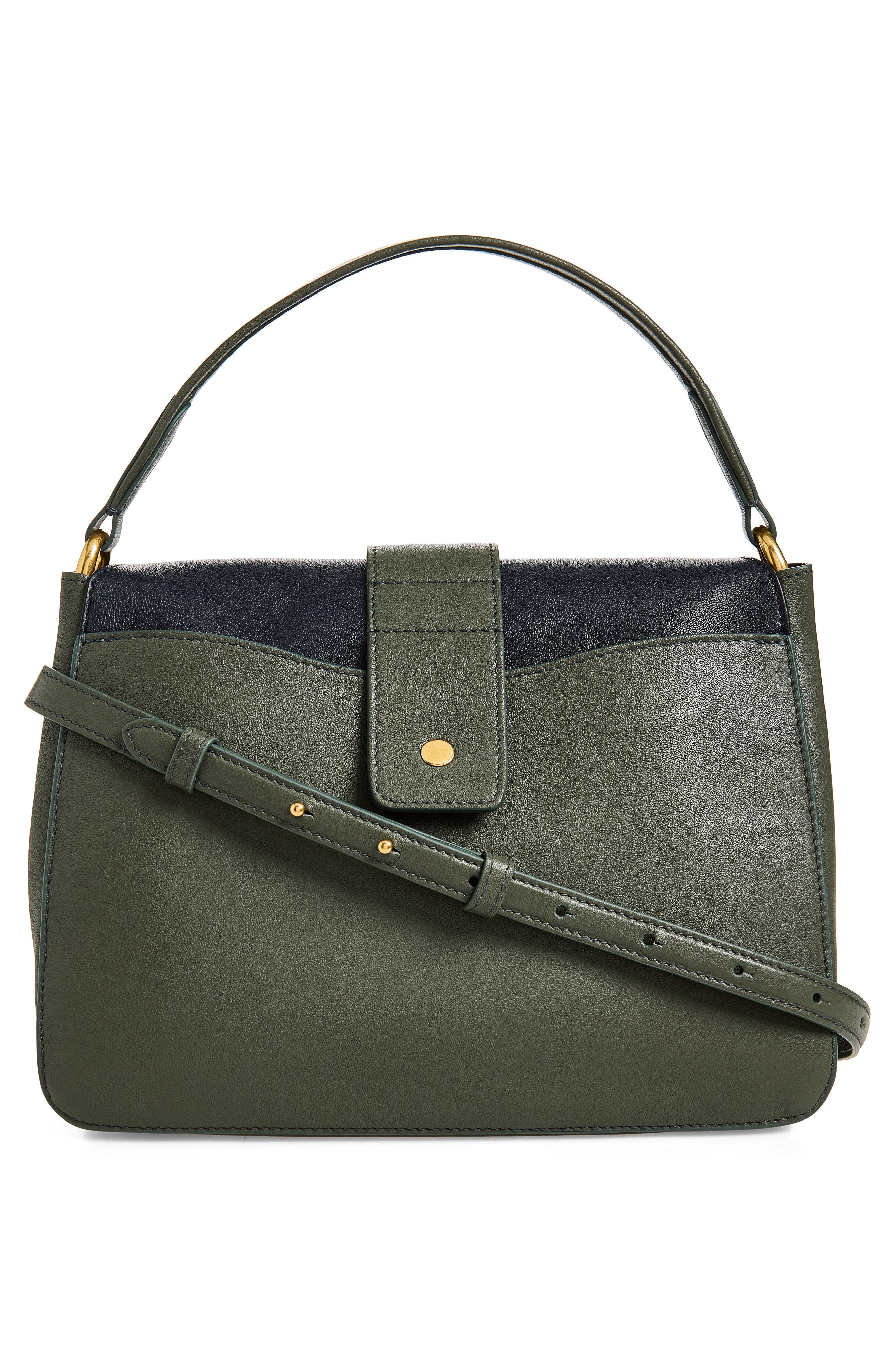 Burberry Small Rider Colorblock Leather Top Handle Bag, Alternate, color, Indigo/ Sf Blue/ Aqua