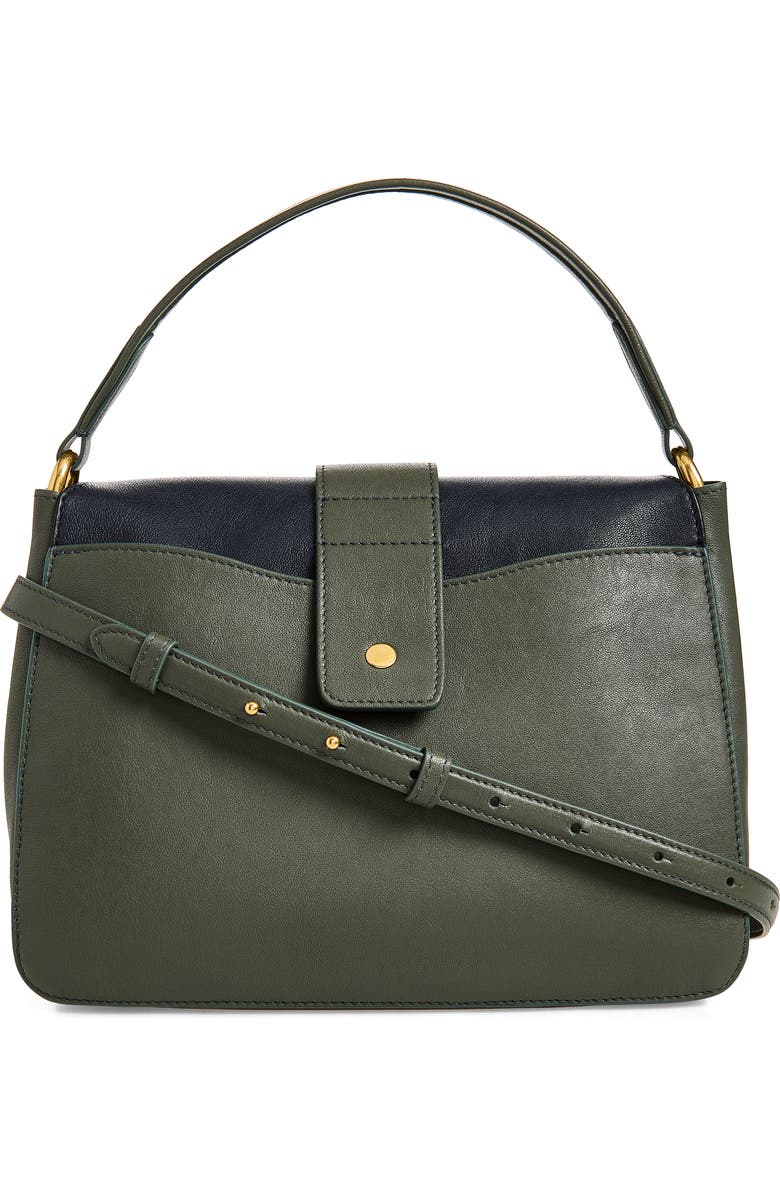 Burberry Small Rider Colorblock Leather Top Handle Bag, Alternate, color, Indigo/ Sf Blue/ Aqua