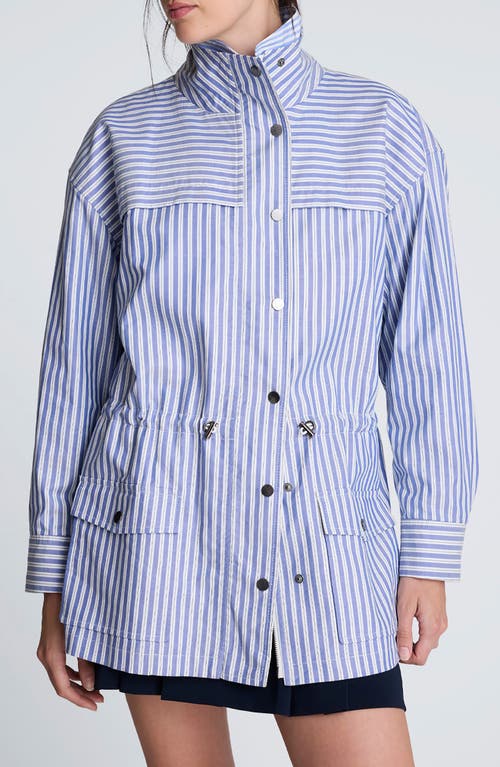 Kenneth Cole Stripe Cotton Jacket In Blue