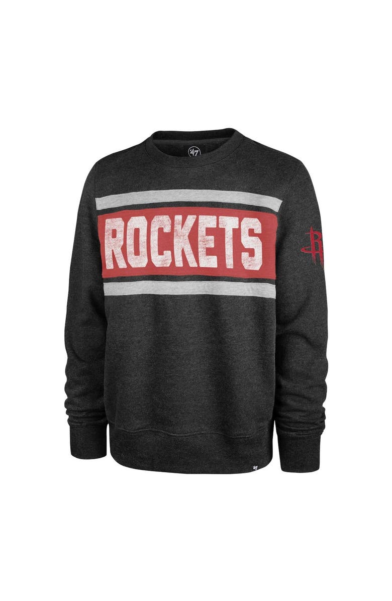 '47 Men's '47 Heather Black Houston Rockets Tribeca Emerson Pullover Sweatshirt, Alternate, color, 