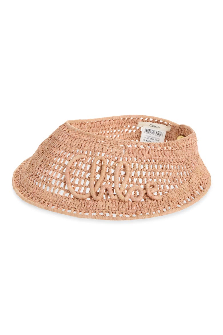 Summer Banana Crochet Raffia Visor, Main, color, SUMMERY BEIGE