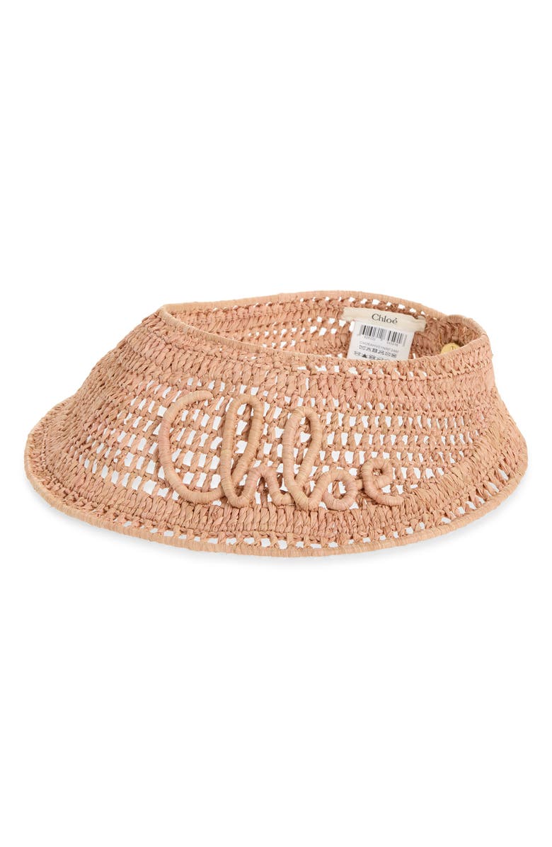 Chloé Summer Banana Crochet Raffia Visor, Main, color, Summery Beige