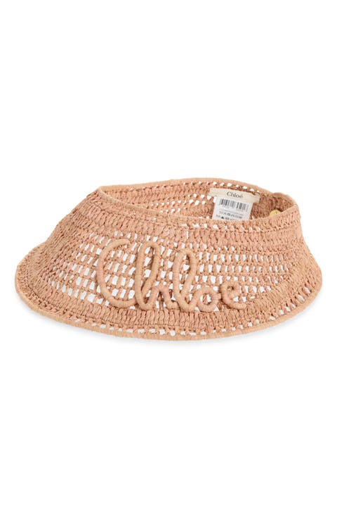 Summer Banana Crochet Raffia Visor