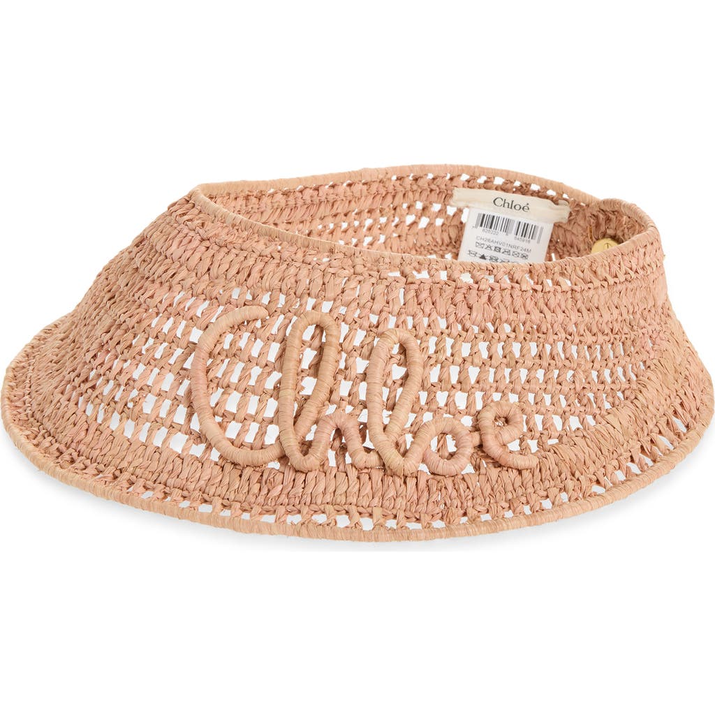 Chloé Summer Banana Crochet Raffia Visor in Summery Beige at Nordstrom