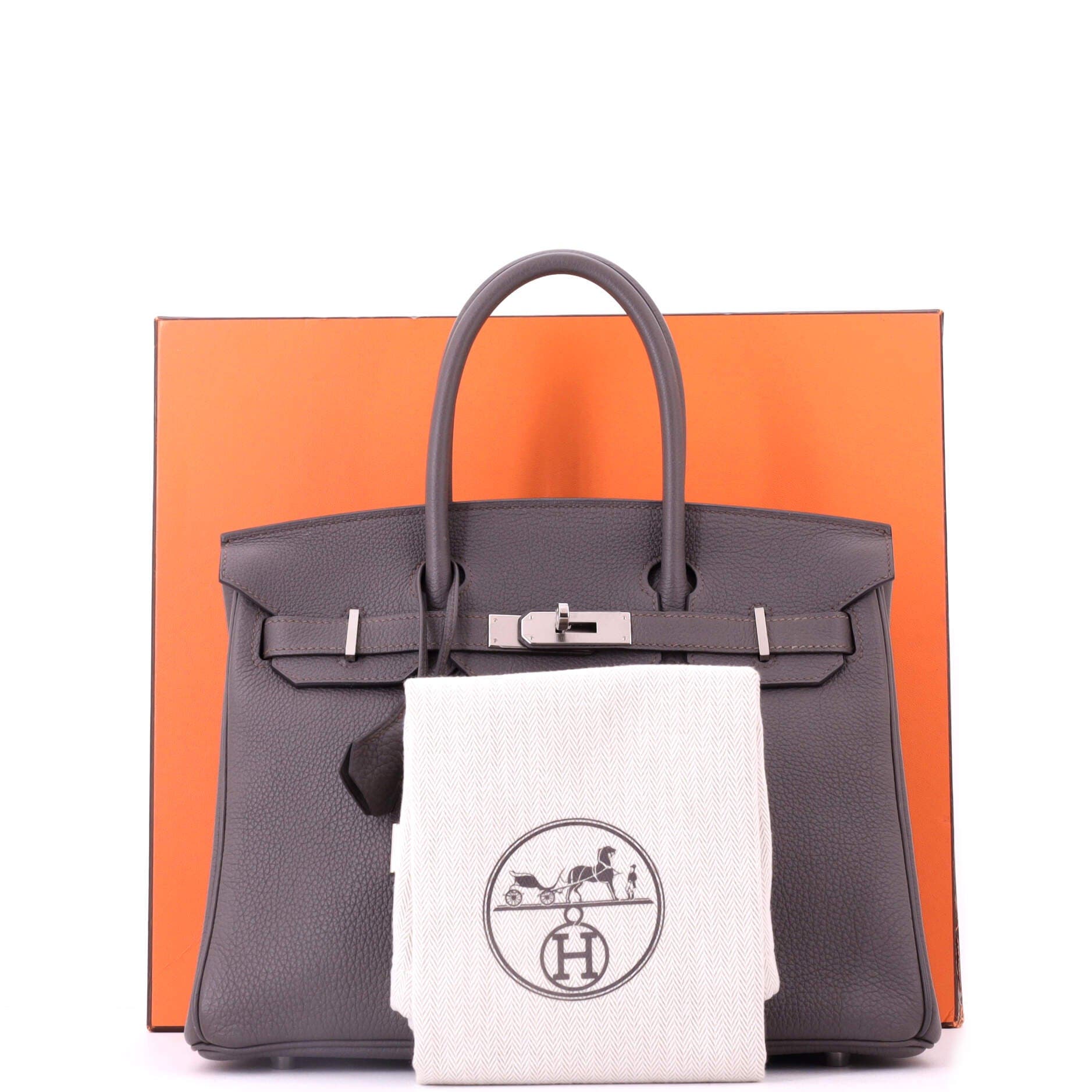 Pre-Owned Hermes Birkin Handbag Grey Togo with Palladium Hardware 30, Alternate, color, Etain