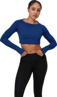 BloqUV Women's Long Sleeve Crop Top Shirt for Sun and UV Protection