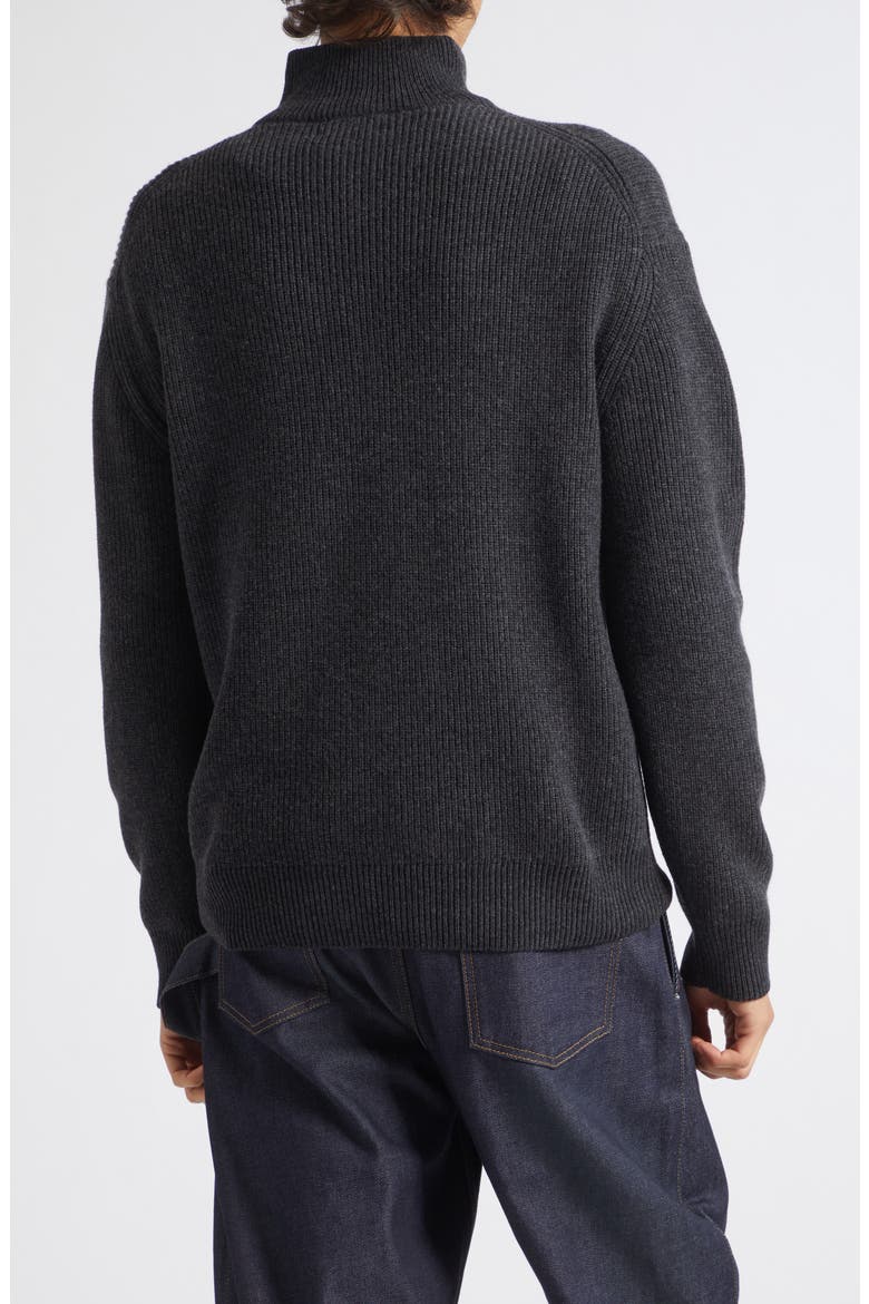 Ribbed Half Zip Sweater, Alternate, color, STEEL