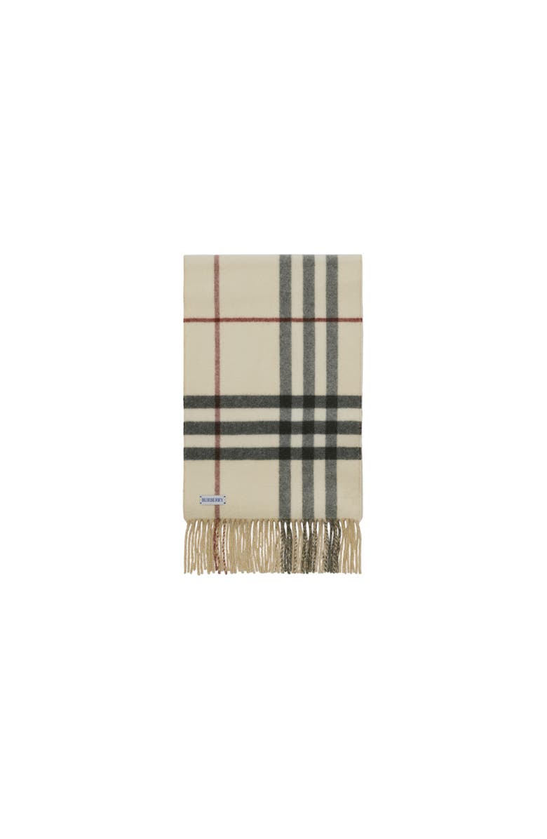 Burberry Reversible EKD Check Cashmere Scarf, Alternate, color, Stone