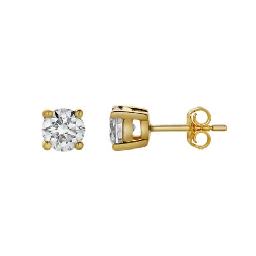 Luvmyjewelry Silla 14k Gold Lab Grown Round Solitaire Diamond Earrings In 14k Yellow Gold