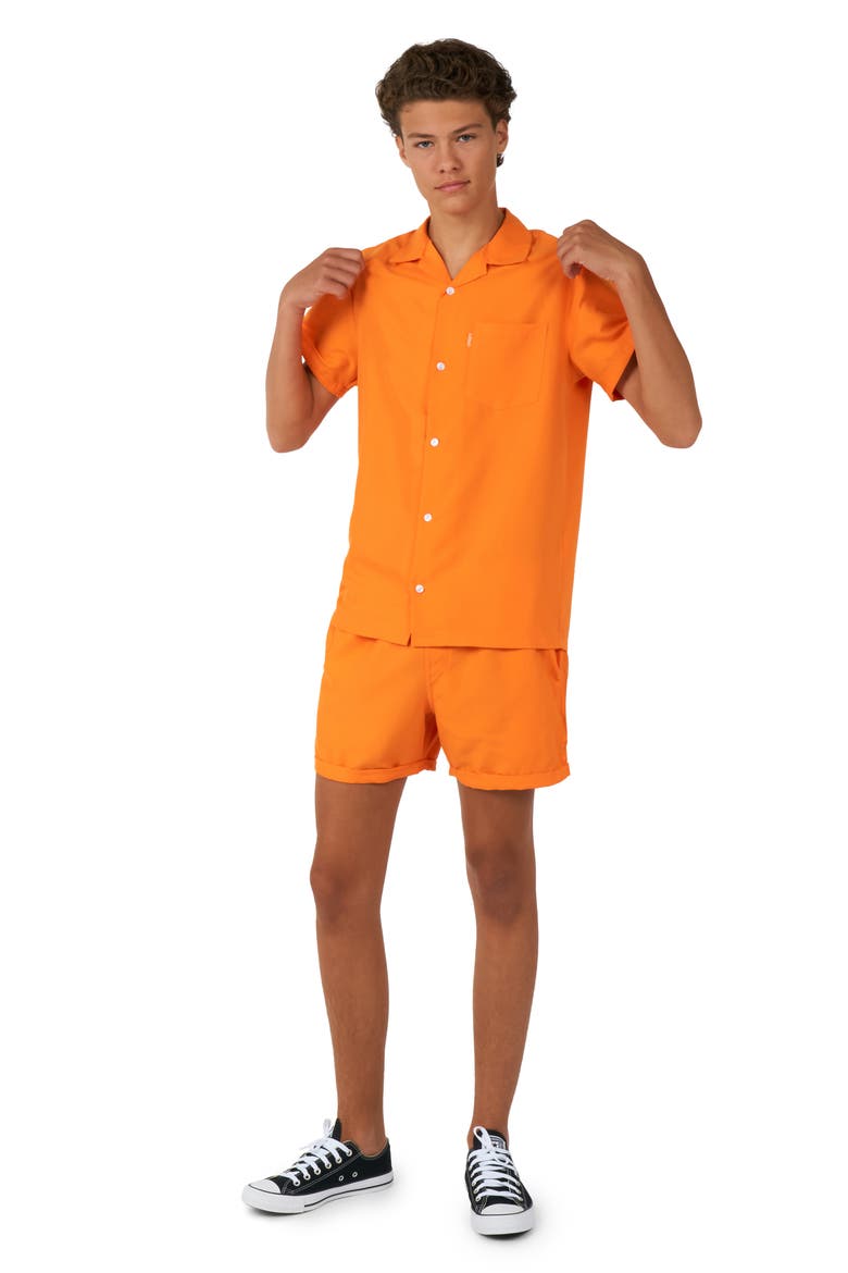 Kids' The Orange Camp Shirt & Shorts Set, Main, color, ORANGE