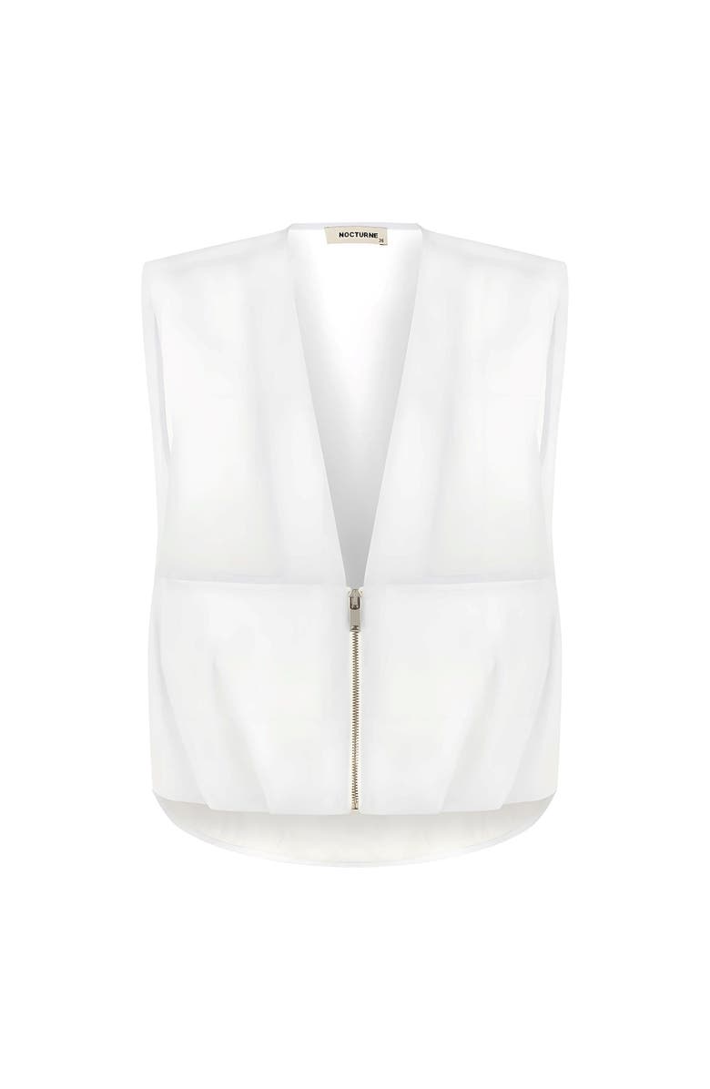 Nocturne Zippered Vest, Alternate, color, White