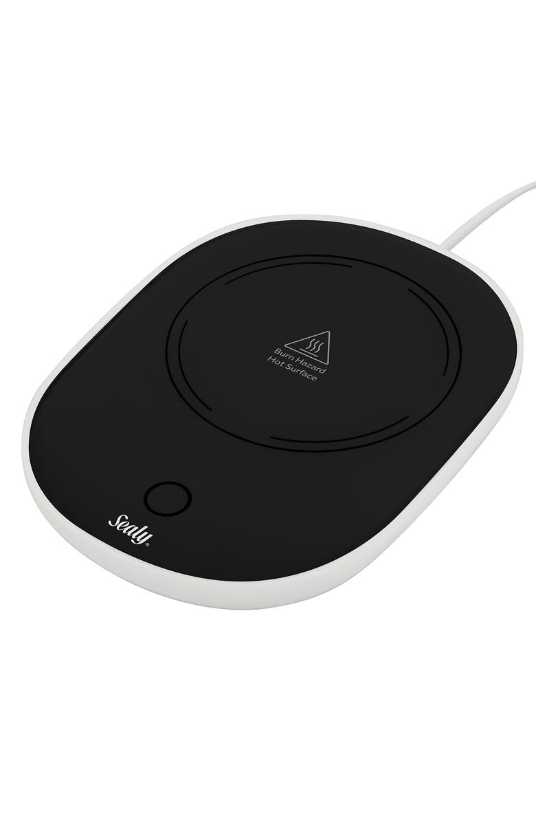 Sealy 4-Piece Mug & Warmer Pad Set, Alternate, color, Black